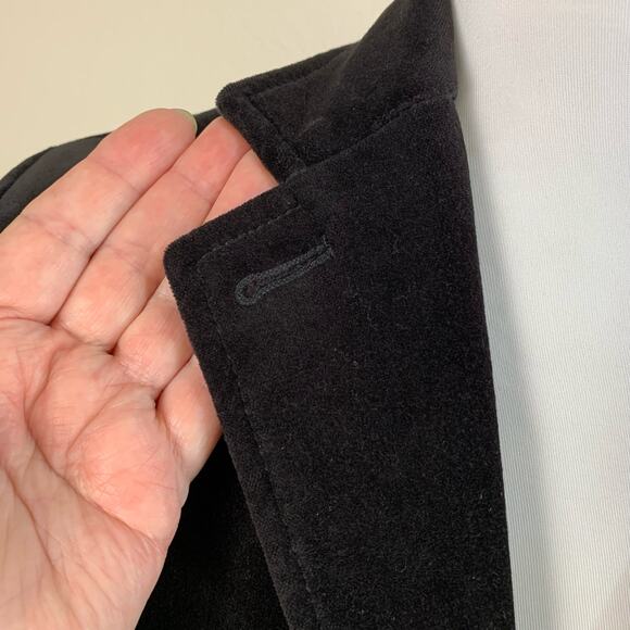 Gap Size 2 Women's Velvet Two Button Blazer jacket Black Career Work Holiday - Picture 9 of 13